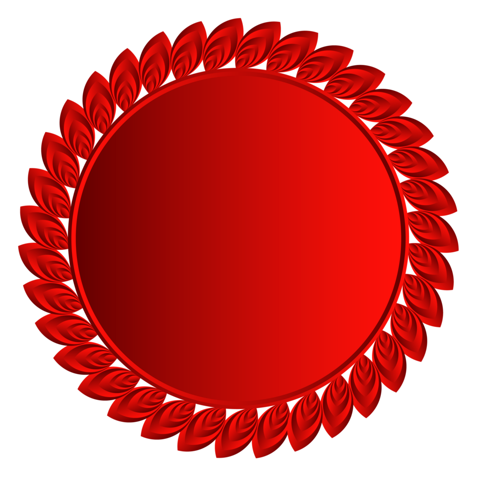 Luxury red circle frame border design inside leaf clipart png