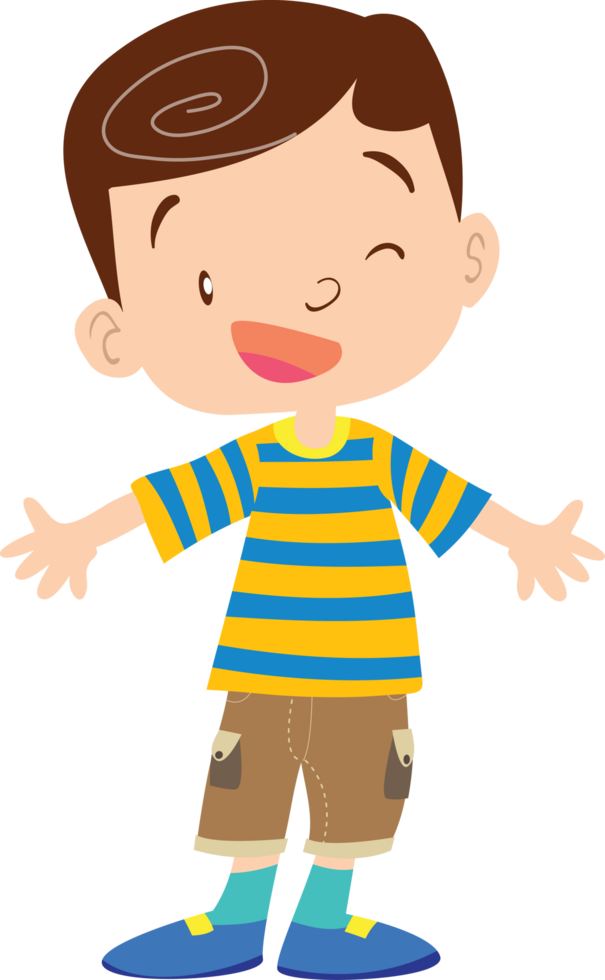 Playful boy pretending to talk, animated expression png