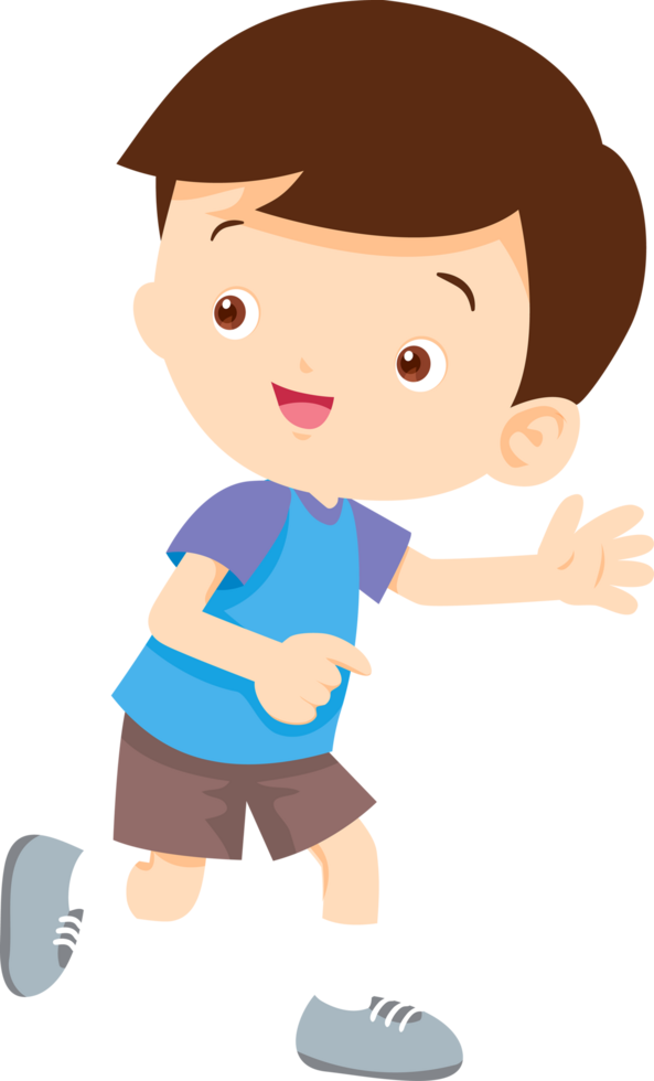 Cute boy pointing forward with excitement. png