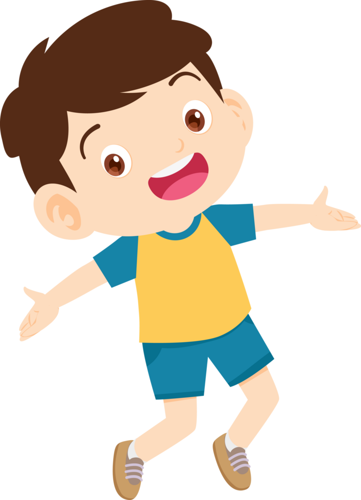 Boy running with enthusiasm, arms swinging png