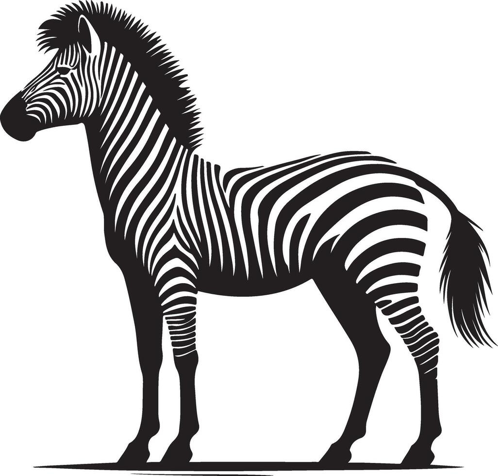 a zebra silhouette to white background vector