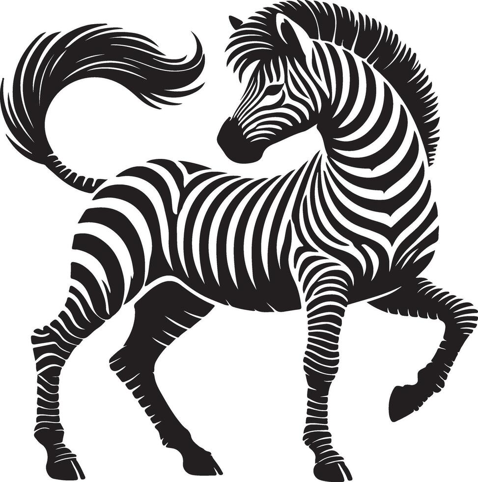 a zebra is standing on its hind legs vector