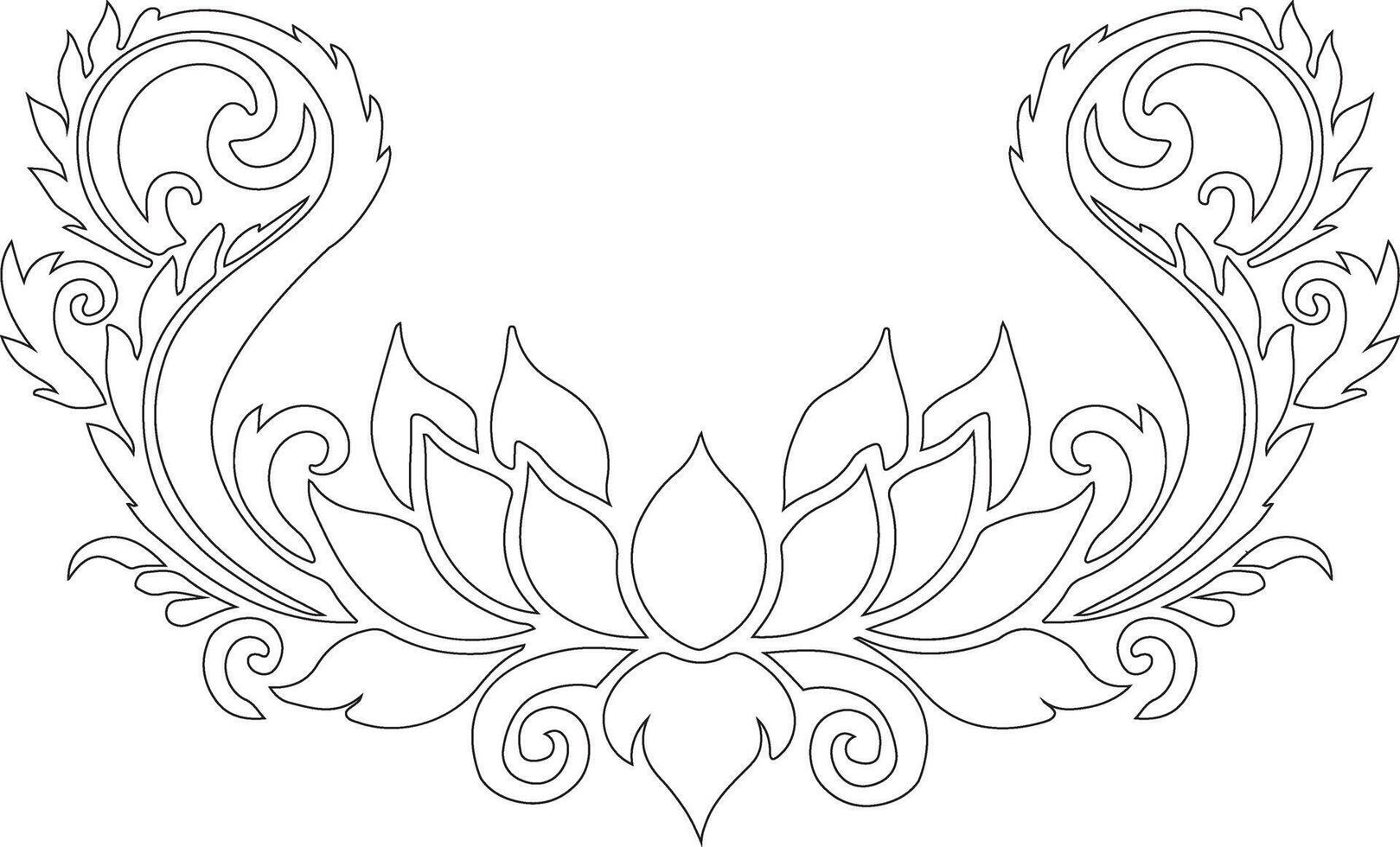 a drawing of a lotus flower on a white background vector