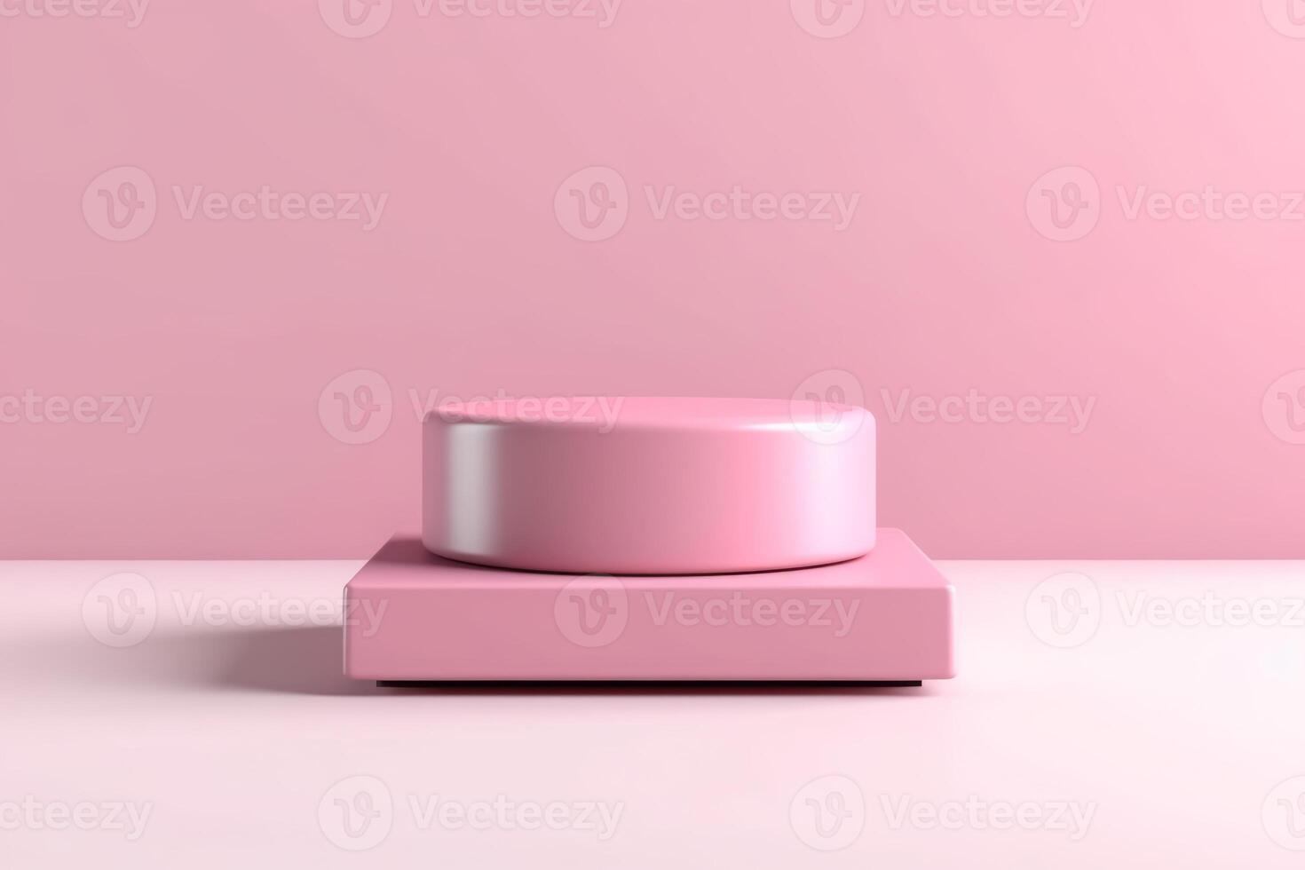 Pink product stage podium background and beauty bokeh light pedestal platform template mockup design or luxury pastel display on empty abstract cosmetic scene stand showcase backdrop. photo