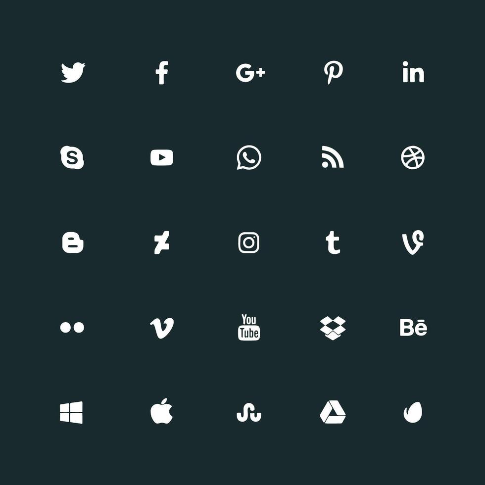 Set of popular social media logo vector