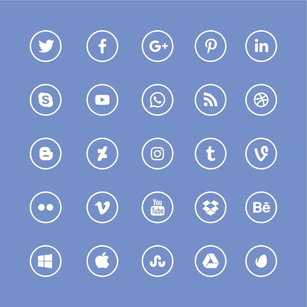 Set of Social media icon symbol vector