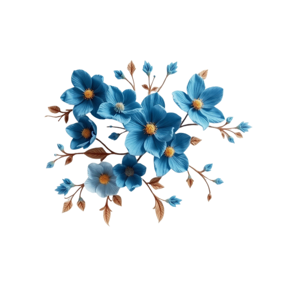 A picture of blue flowers isolated on a transparent background png