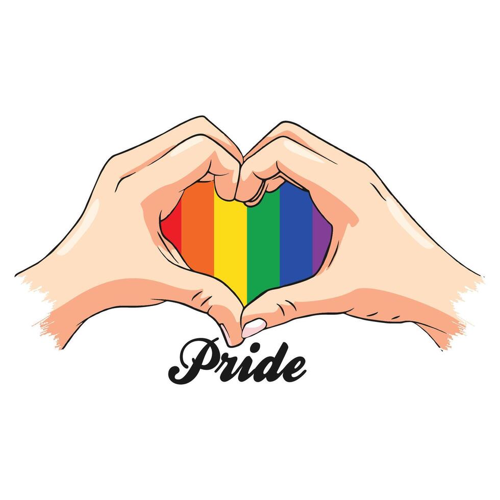 LGBT hand love illustration symbol vector