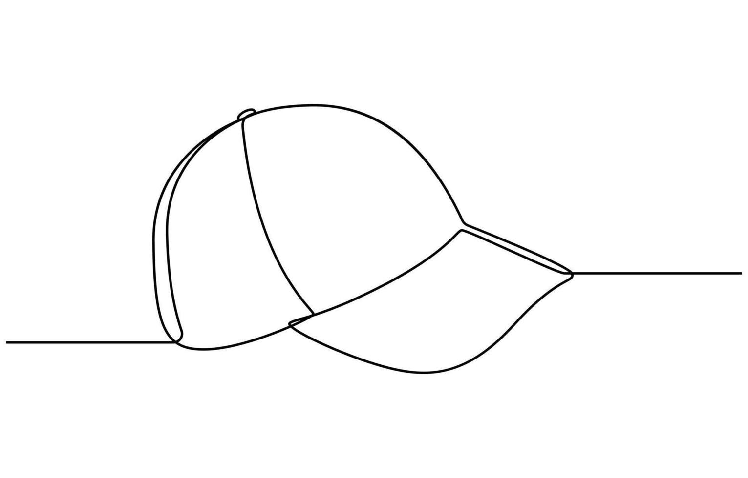 one line drawing of baseball cap vector