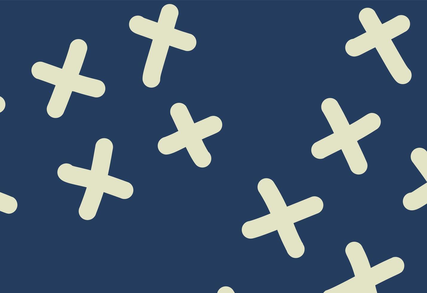 Seamless pattern with crosses on a blue background. minimalist background illustration. vector