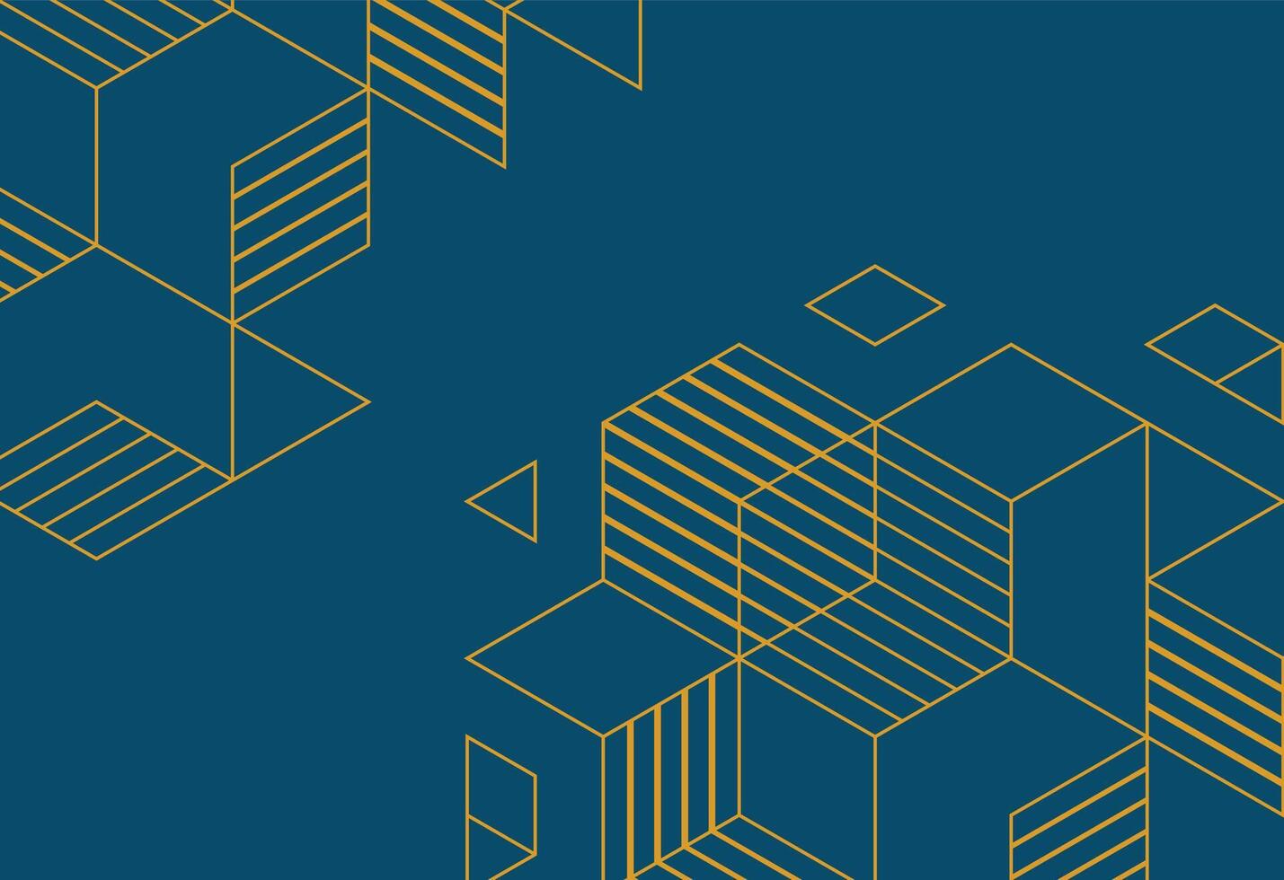 Abstract background with cubes and lines. blue geometrical background illustration for your design. vector