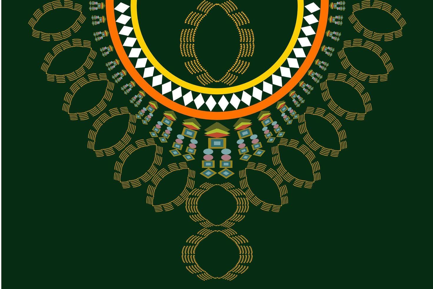 Ethnic collar pattern,necklace fine art design vector