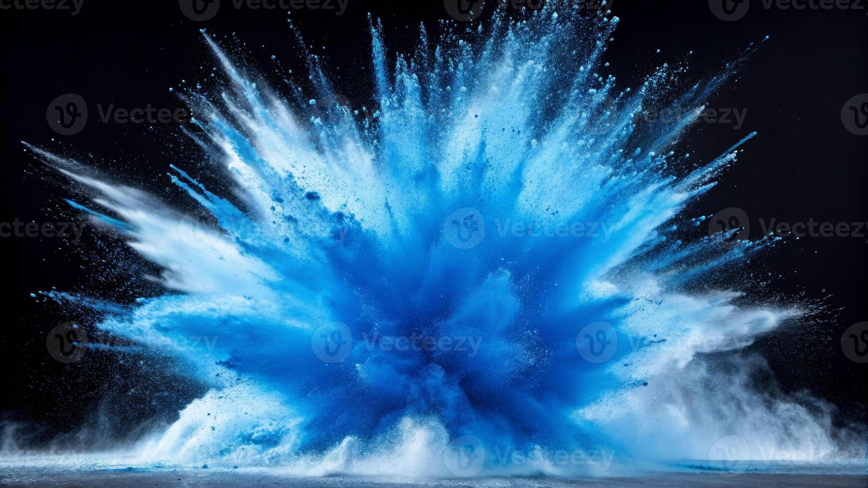 Dynamic particle explosion in vibrant blue isolated environment stunning visuals of fluid dynamics photo
