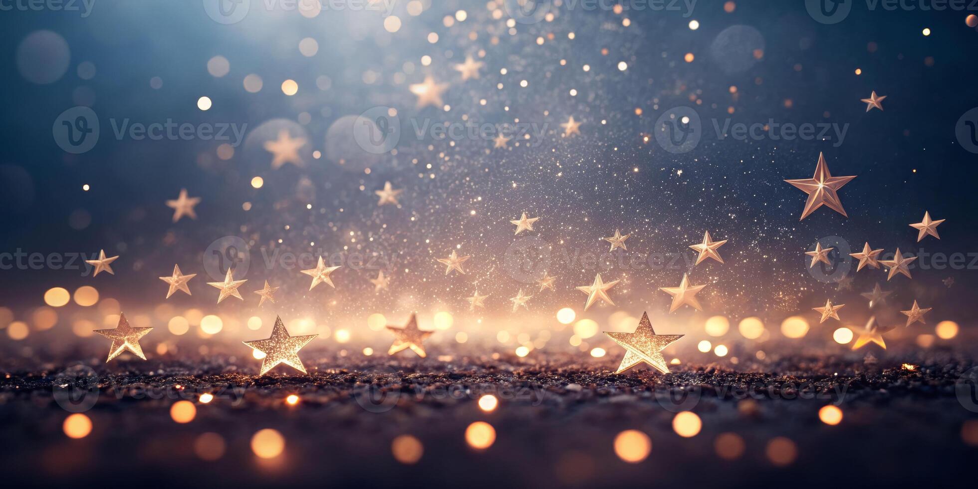 Shimmering particles dance like stars in a magical night sky enchanting fantasy scene dreamlike environment photo