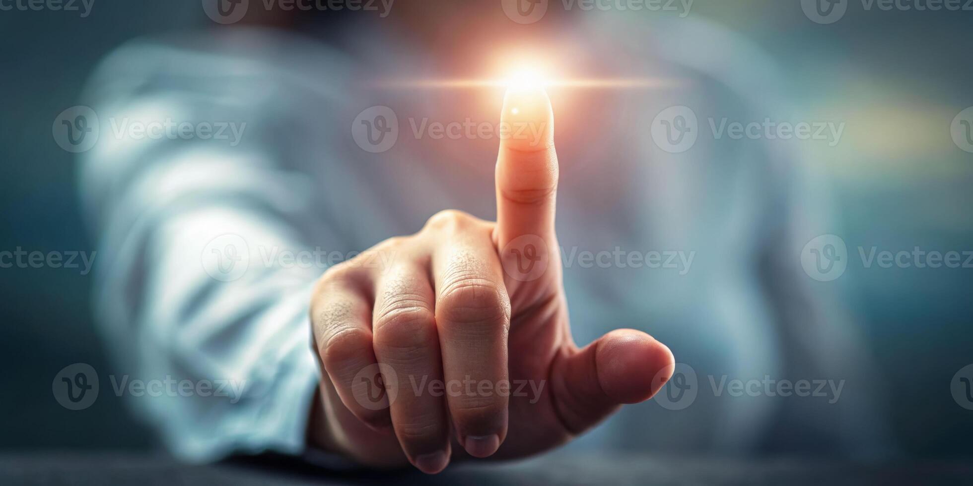 Illuminated particle touch digital realm abstract image ethereal environment close-up perspective conceptual exploration photo