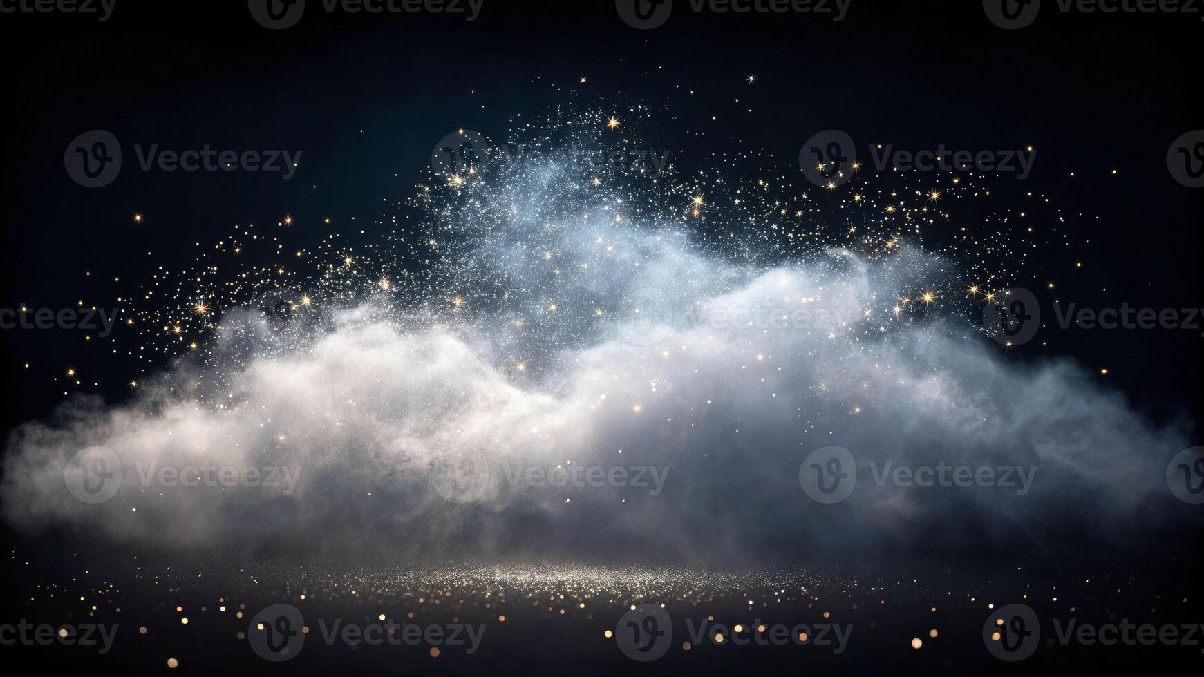 Ethereal particle cloud displaying dust particles dark background abstract image mystical atmosphere artistic viewpoint photo