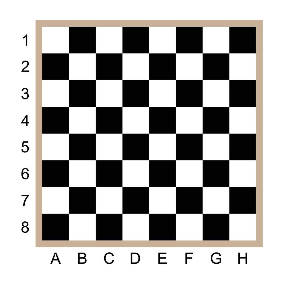 Empty black and white chess board table game vector