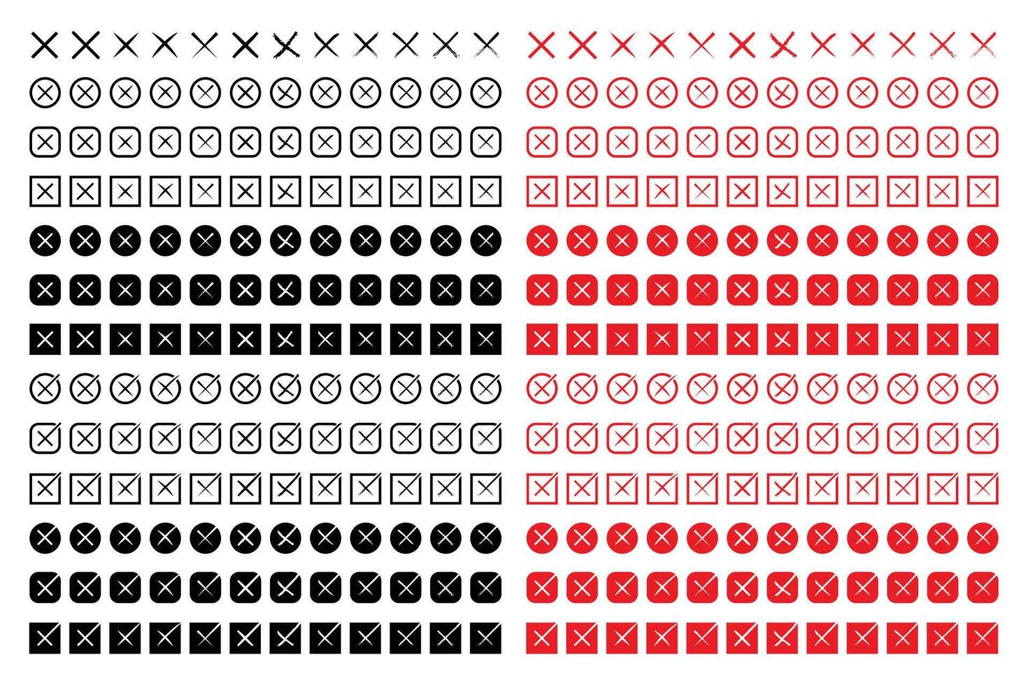 Cross Mark Icons set vector