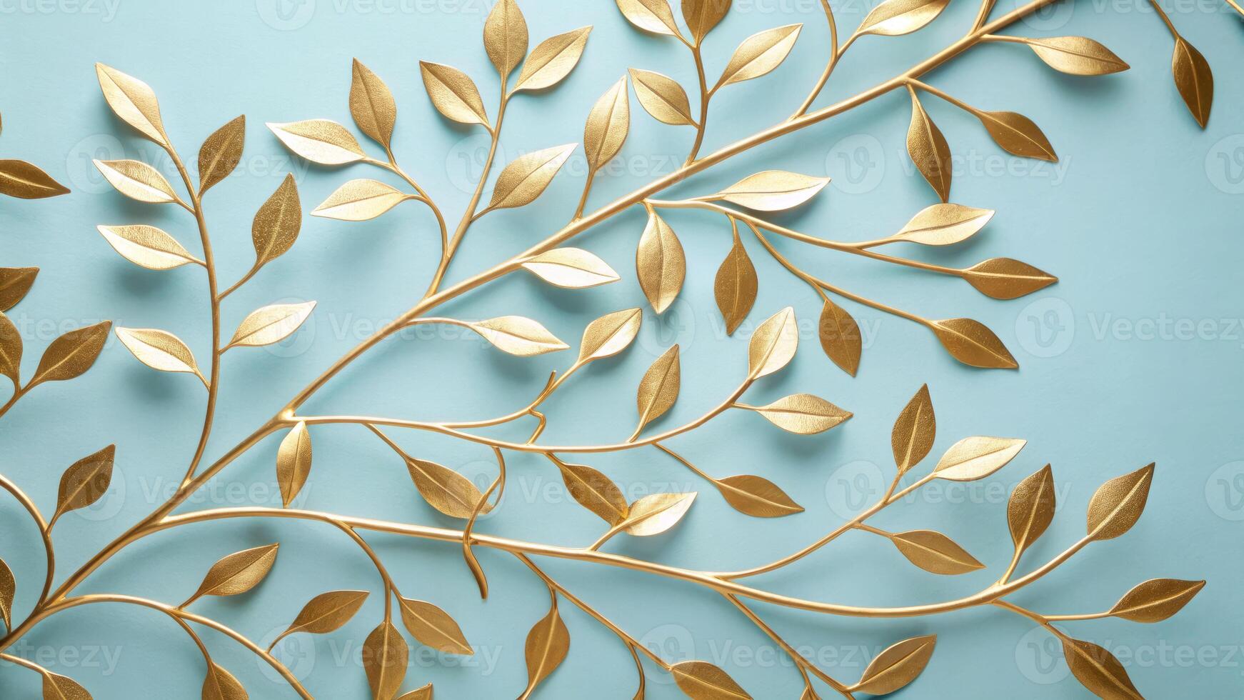 Gentle golden branch detail close-up view home decor elegant setting creative inspiration photo
