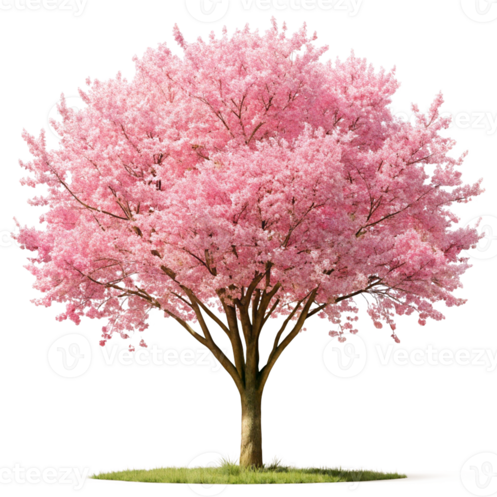 A pink tree with leaves on it png