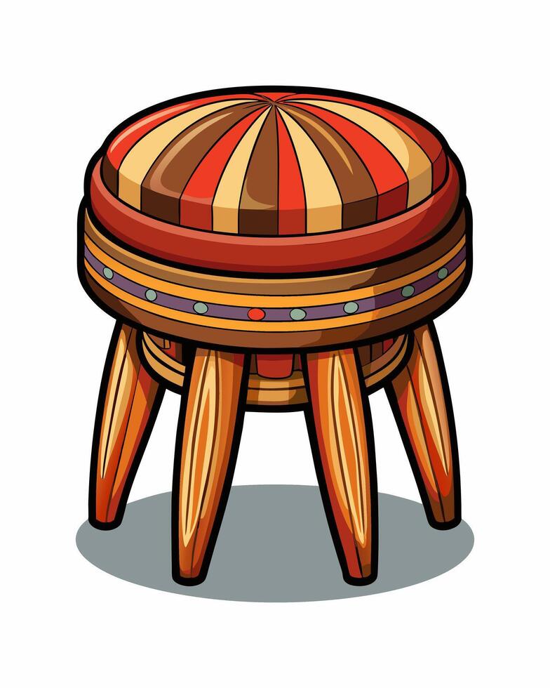illustration of a wooden stool vector
