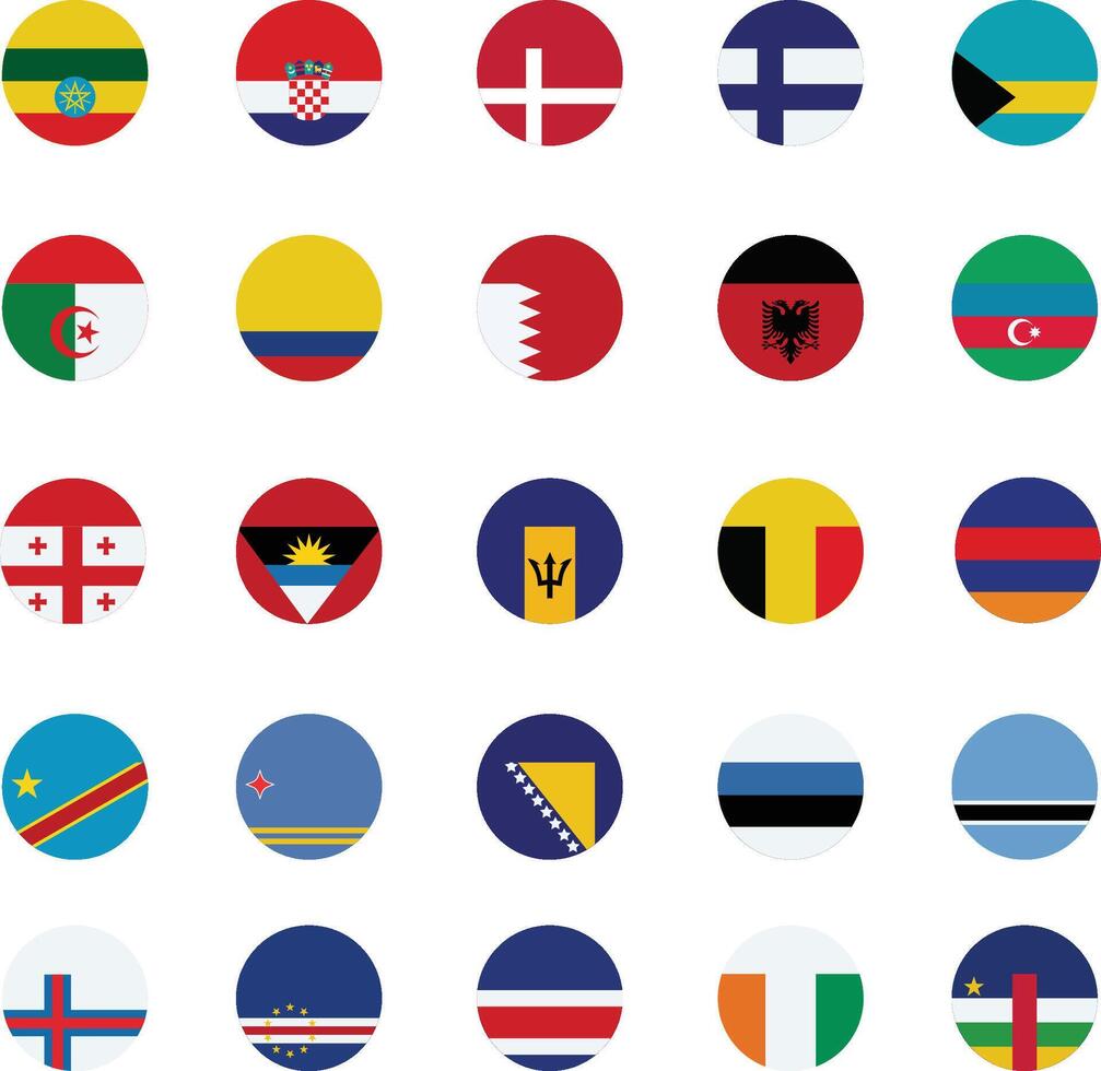 World flag isolated background set vector