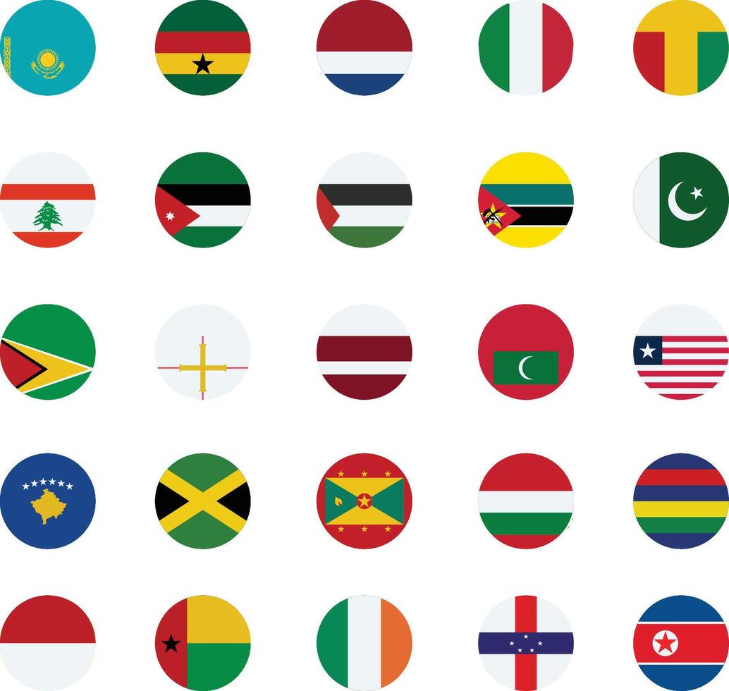 World flag isolated background pack vector