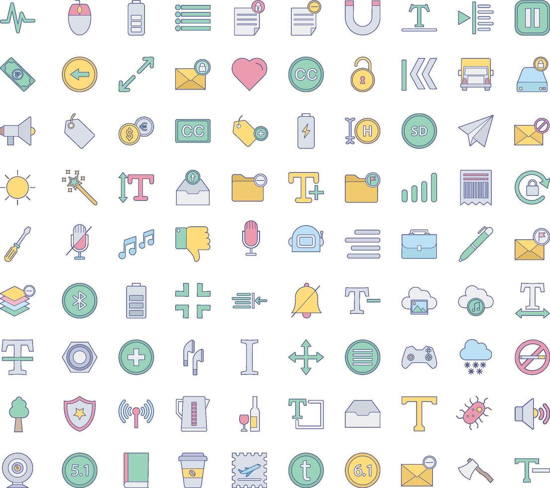 Basic User interface icon pack vector