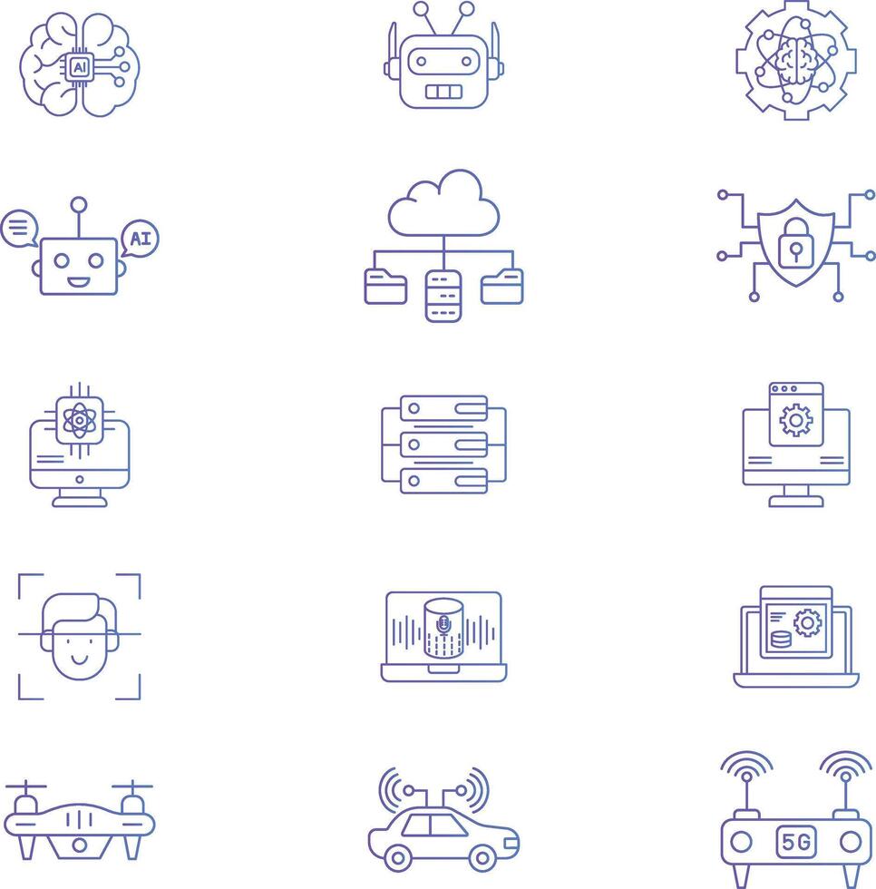 Technology pack with isolated style vector