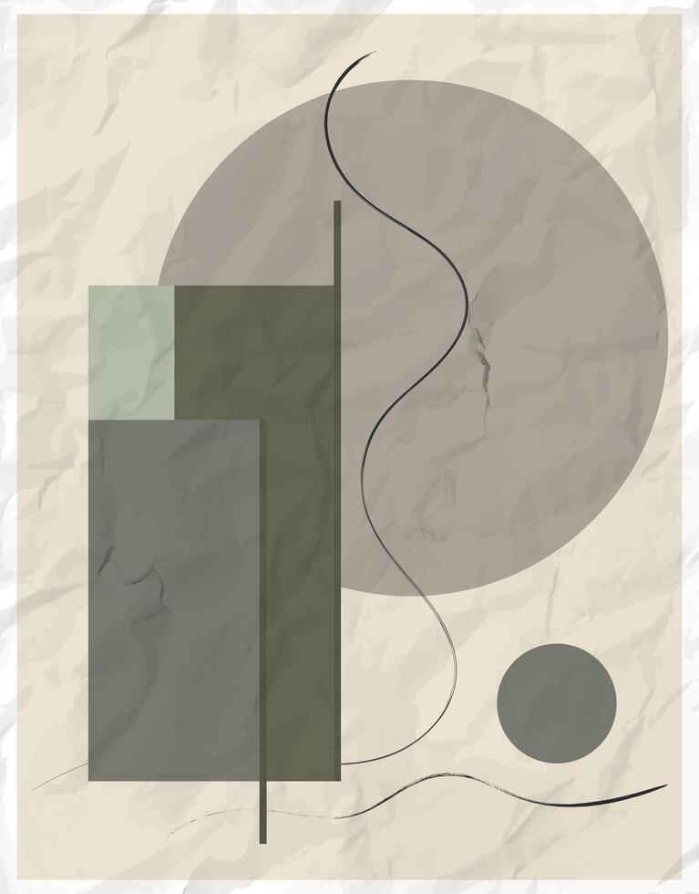 Minimalist Abstract Geometric Art Print vector