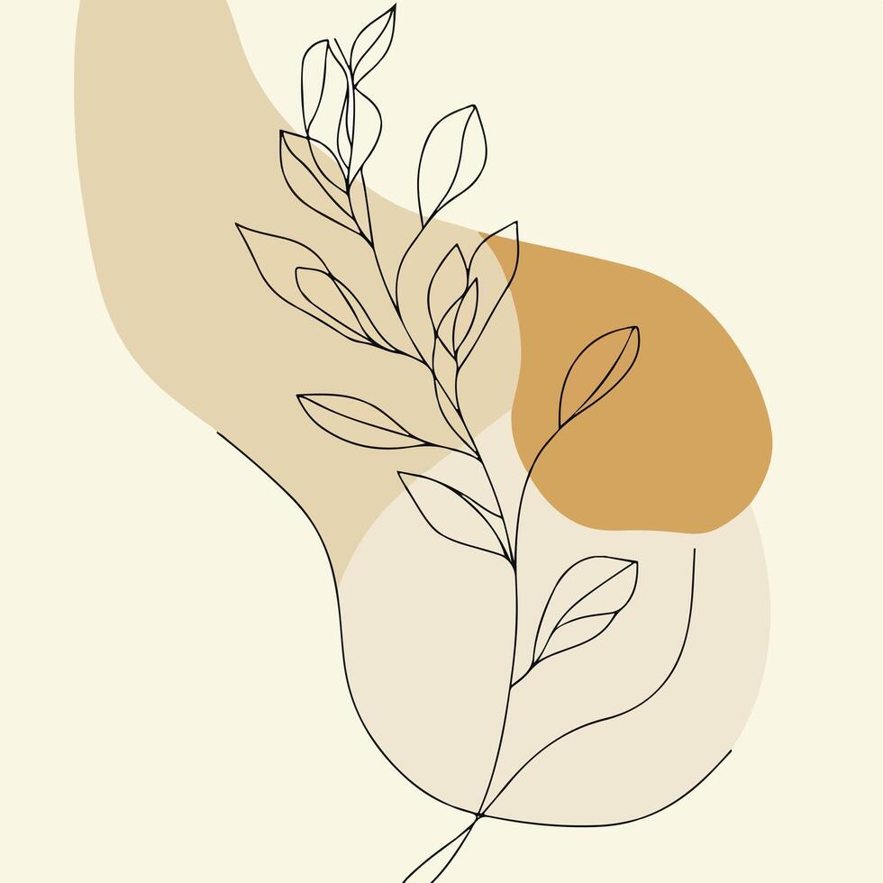 abstract illustration of a leaf with a branch vector