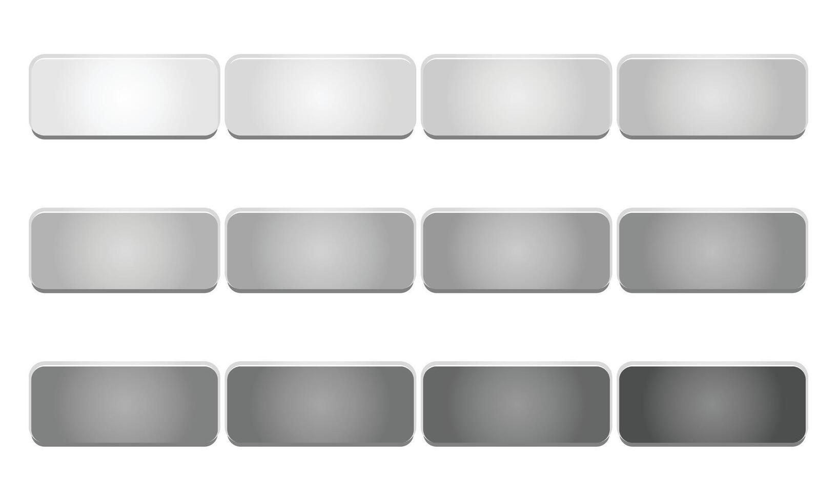 Silver, Metallic Gradient, Chrome Color Collection Palette Set vector