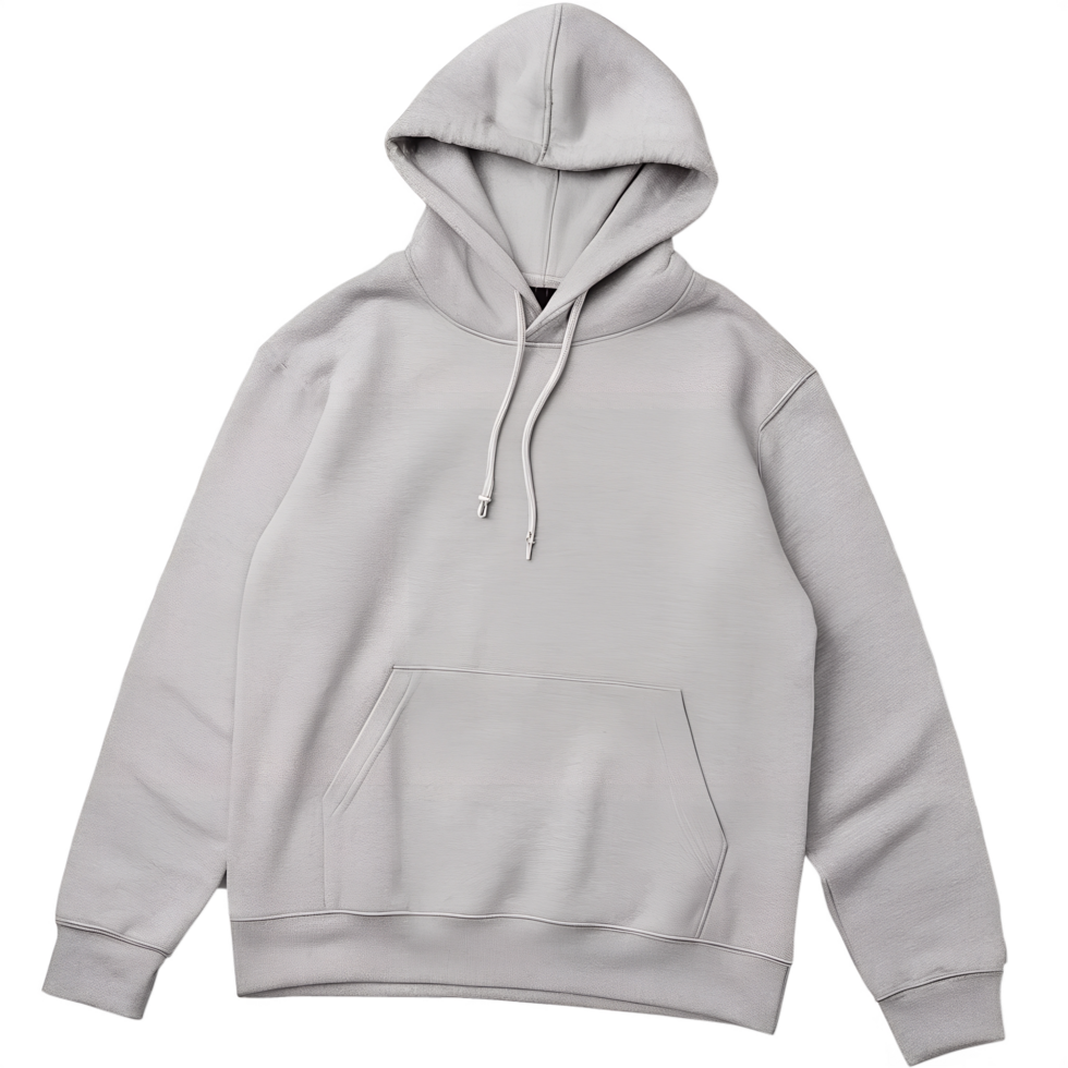 Gray hoodie isolated on the transparent background. Clothes element png