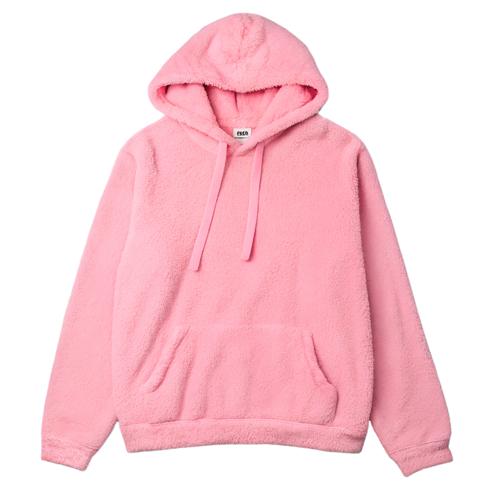 Pink fluffy hoodie isolated on the transparent background. Clothes element png