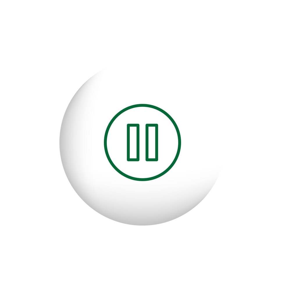 Pause icon white and green png
