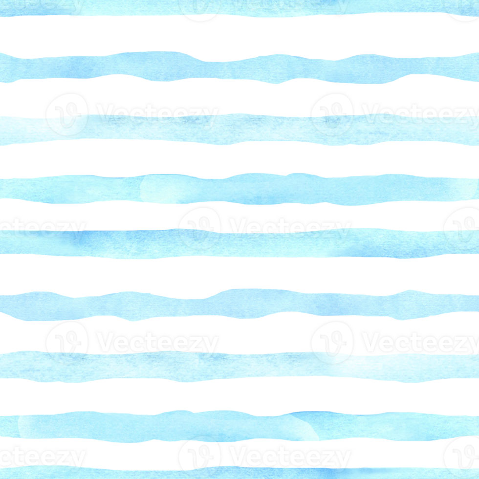 Blue striped background. Seamless pattern of brush strokes. Watercolor hand drawn illustration. Summer coastal concept. Mediterranean ornament. Curly paint lines. Template for wallpaper, textile. png