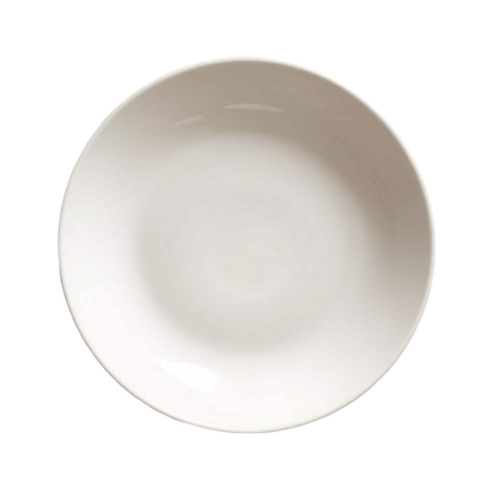 A simple empty ceramic plate on a lightly textured png