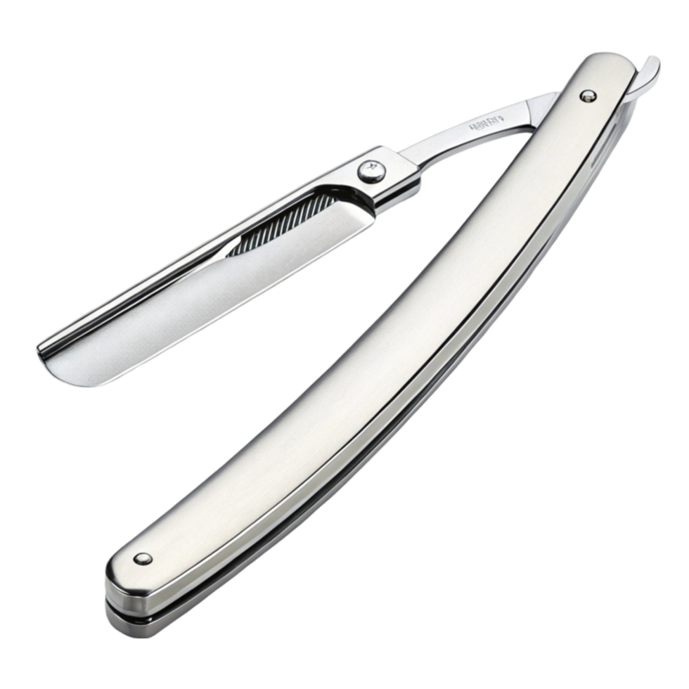 a sharp cutthroat razor with a sleek handle png