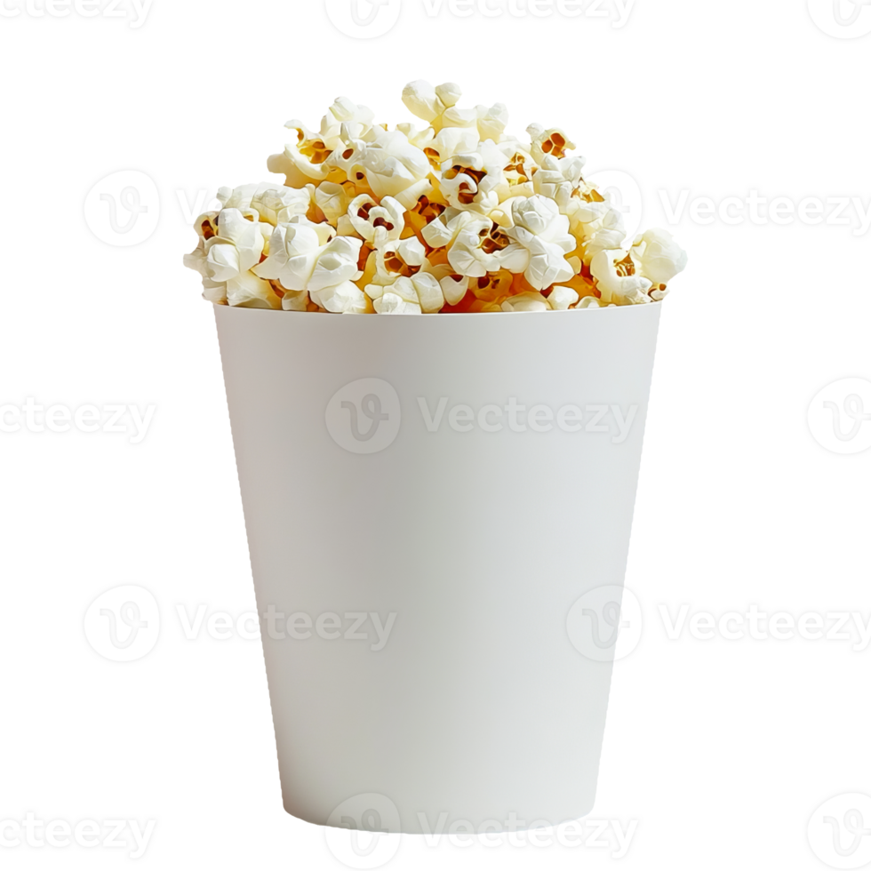 popcorn in a white cup on a transparent background png