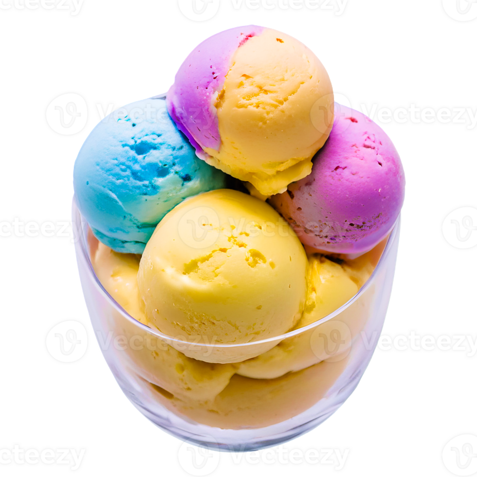 Multicolored ice cream, for graphic design png