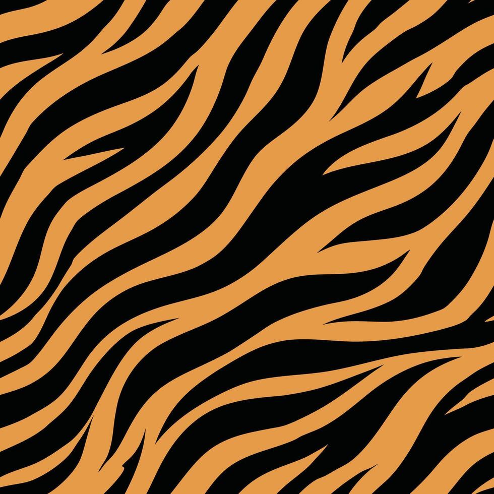 Tiger skin Pattern illustration, animal print background Design vector