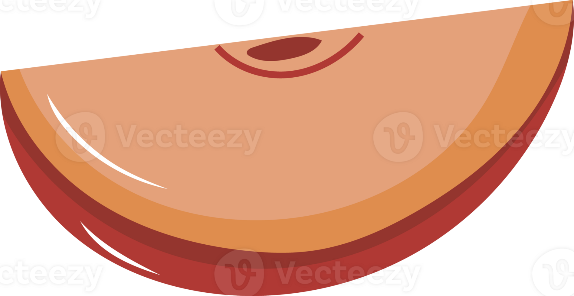 Illustration of a Slice of Red Apple png