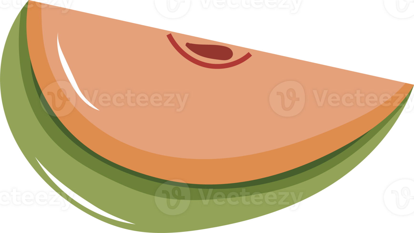 Illustration of a Sliced of Green Apple png