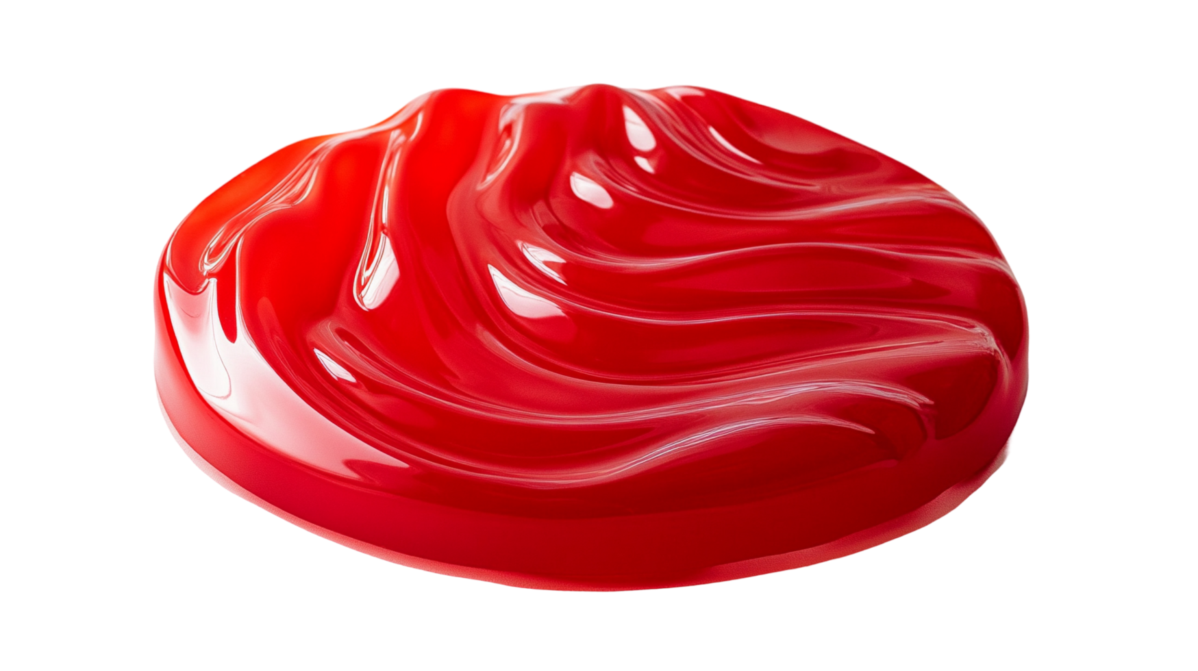 Red Jelly Dessert with a Swirl on Top Sweet and Delicious Treat png