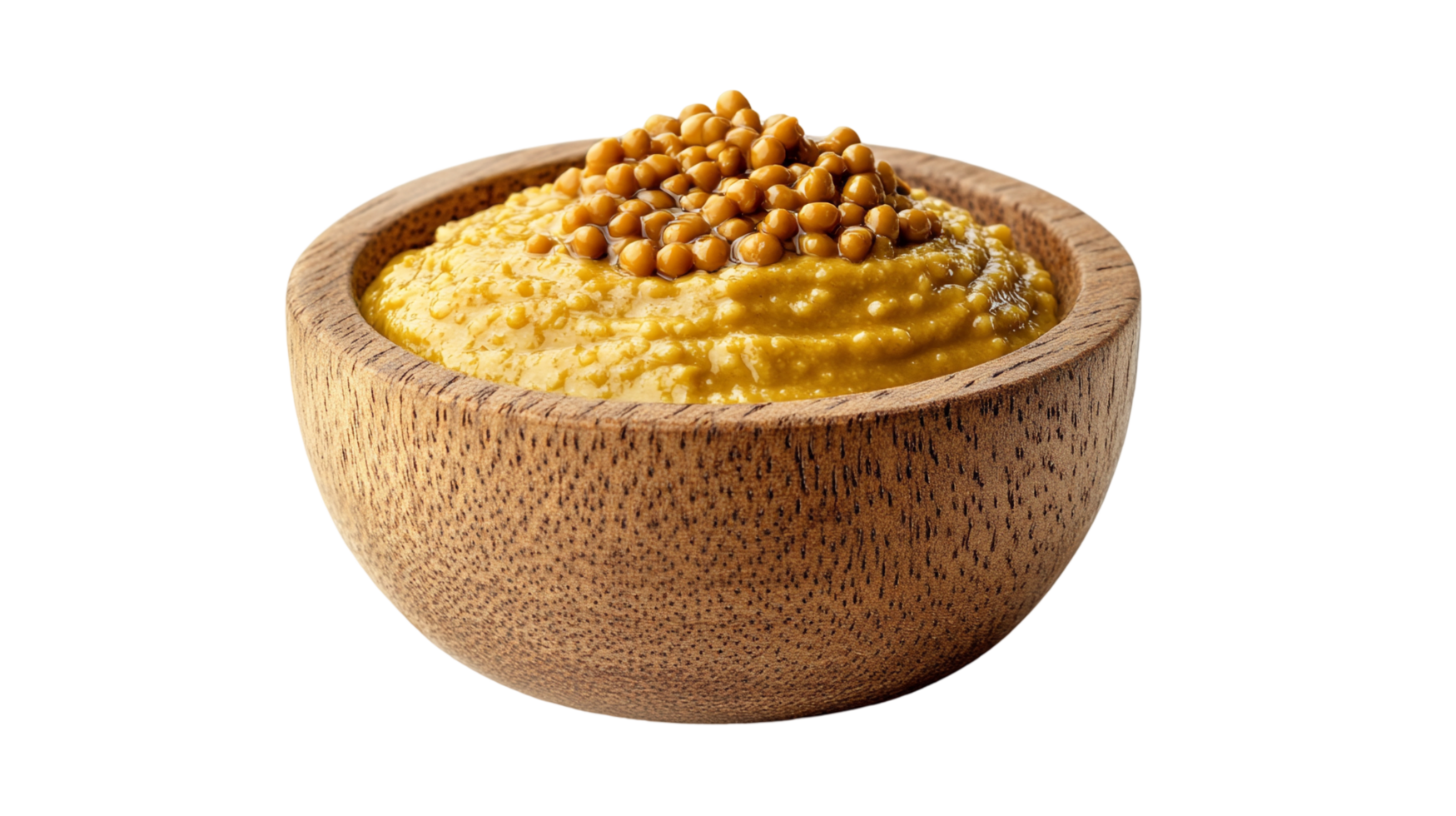 Homemade Mustard Seeds Blend in Wooden Bowl Aromatic Spice Mix png