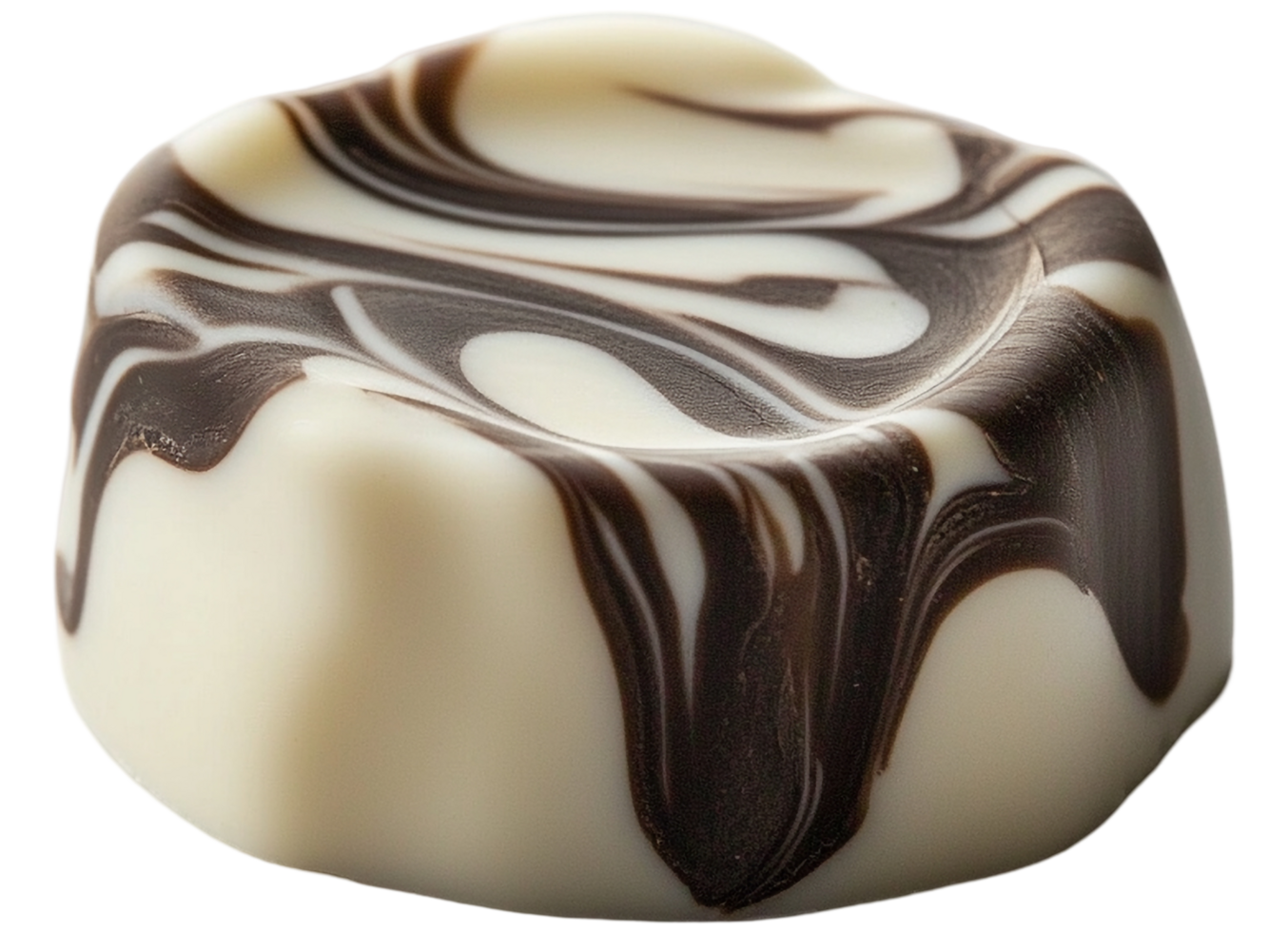 Chocolate Covered in White and Black Swirls Delicious Sweet Treat png
