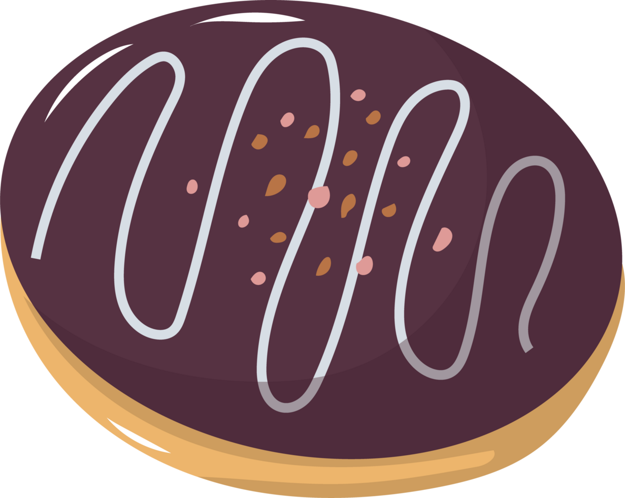Illustration of a Chocolate Glazed Donut png