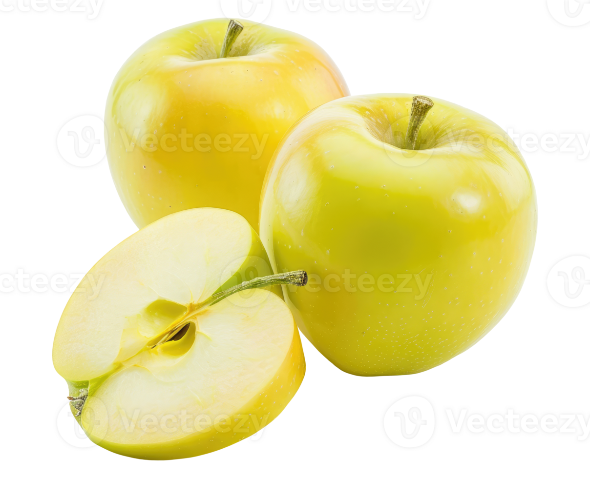Yellow Apples with a Half png