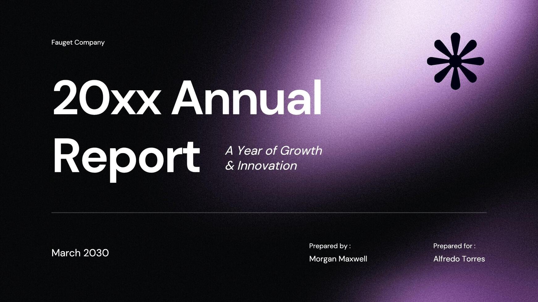 black purple modern gradient Annual report presentation template