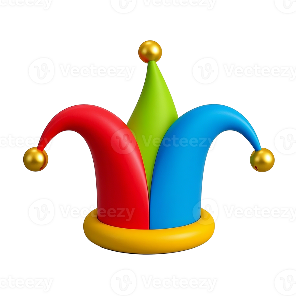 Bright And Festive Jester Hat With Transparent Background png